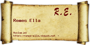 Remes Ella névjegykártya